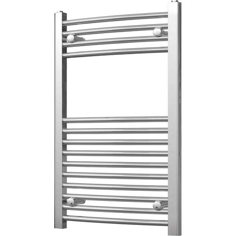 Zennor - Chrome Heated Towel Rail - H800mm x W500mm - Curved (1/3)