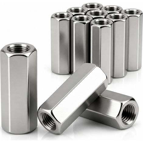 Écrous Longs M6 x 40 mm Écrou Inox 304 Hexagonal 12 Pièces (1/5)