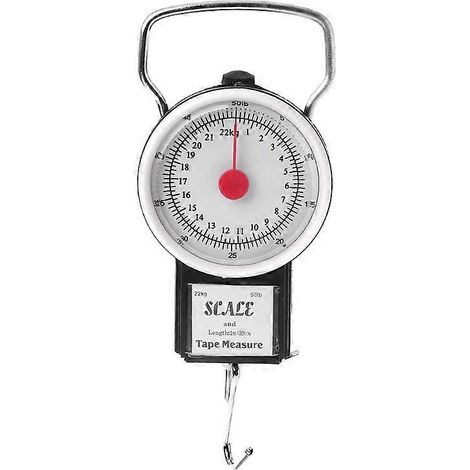 Balance de cuisine portable suspendue de 22 kg/50 lb avec hameçon et mètre ruban. (1/5)