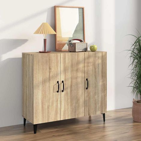 Buffet chêne sonoma 90x34x80 cm bois d'ingénierie (1/5)