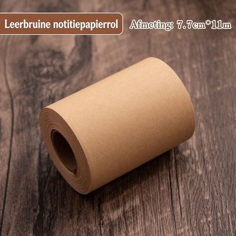 Tablero de anuncios retro con libreta, para colgar en un rollo de papel kraft, incluye cortador de papel y bolígrafo de madera (1/5)