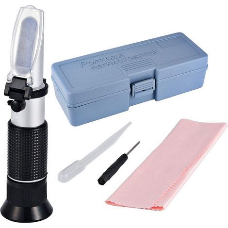 ATC Refractometer, Aluminum Body, Dual Scale 1000-1130 and 0-32% Brix, For Beer, Wine, Juice (1/5)