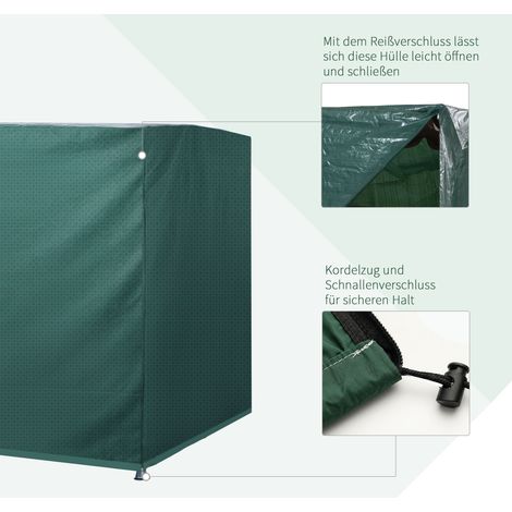 Housse de protection pour balancelle 3 places, imperméable et résistante à l'hiver, couverture anti-vent et anti-UV pour mobilier de jardin, fauteuil suspendu, 215 x 155 x 150 cm vert (1/5)