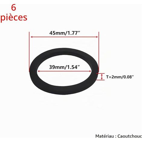 Rubber Seals, Flat Rubber O-Rings, Drain Pipe Washers, Seal for Dump OD 45mm, ID 39mm (1/2)