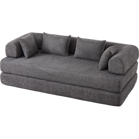 Sofá cama modular 4 en 1 de chenilla gris 200 x 95 x 68 cm MODENUIT (1/5)