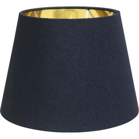 Moderner, konischer Lampenschirm, Ersatz, schwarzer Stoff, goldfarbenes Futter, passend für E27- und E14-Wand-/Schreibtischlampen, 16,5 cm x 15 cm, 23 Zoll, 40 W (1/4)