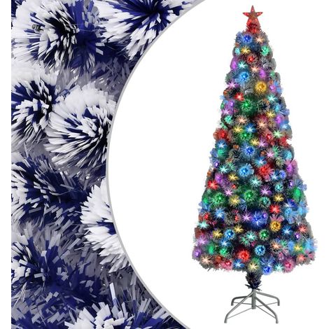 Künstlicher Weihnachtsbaum mit Beleuchtung 180 cm Glasfaser