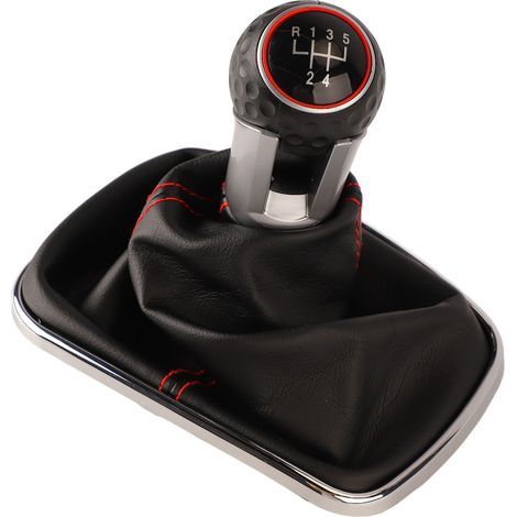 Cuffia del cambio a 5 marce con cuciture rosse, piacevole al tatto, per auto Bora (1/5)
