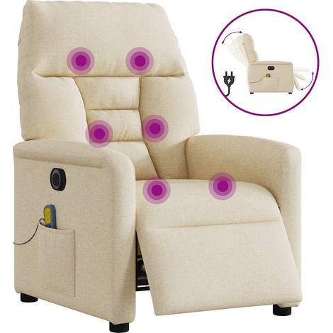 Massagesessel Elektrisch Creme Stoff