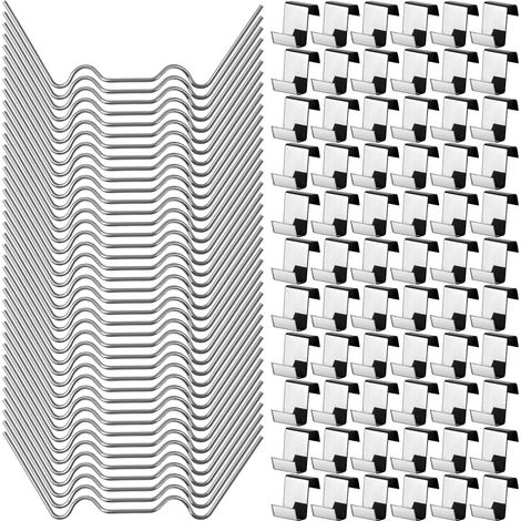 CCYKXA Packung mit 150 Edelstahl-Gewächshausverglasungsclips, extra stark, sturmfest, Gewächshauszubehör für Hohlkammerplatten, Gewächshausplatten (1/5)