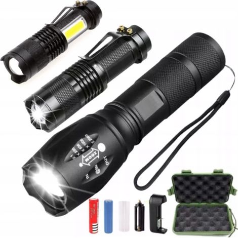 LAMPE TORCHE TACTIQUE MILITAIRE AVEC ZOOM (lot de 3) (1/5)