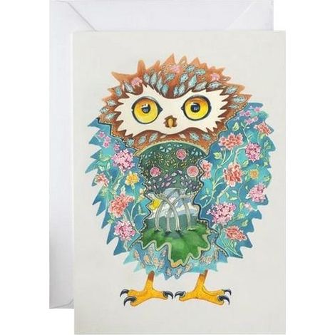 Tarjeta A167 B6 + Sobre con diseño de búho leonado
