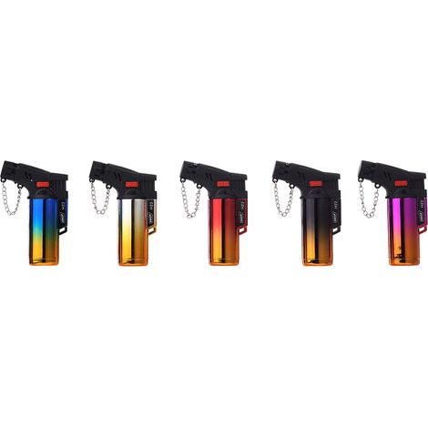 4 Mecheros electrónicos de antorcha anodizada en colores surtidos por euro/unidad