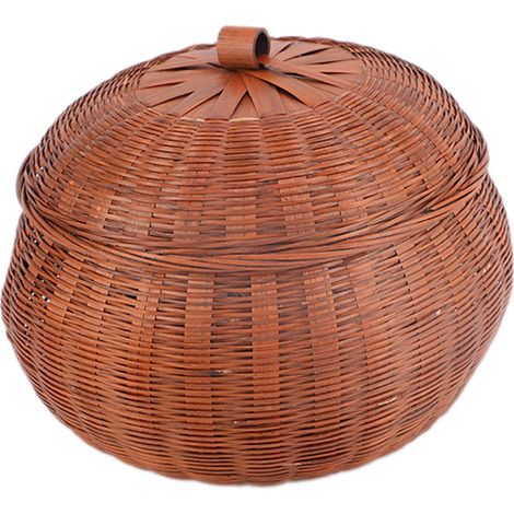 Panier En Rotin - Panier Rond À Couverture Pour Fruits Et Pâtisseries - Usage Cuisine Commerciale Ou Domestique - 1 Pièce (1/5)
