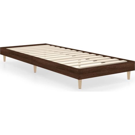 Cadre de lit chêne marron 75x190 bois d'ingénierie (1/5)