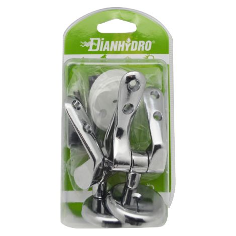 Charnie'res de rechange en acier a' expansion re'glable pour abattants de toilettes en bois chrome' vissables par le haut sous blister
