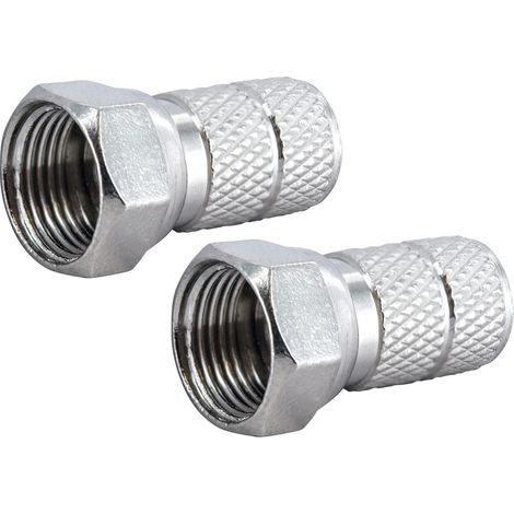 Schwaiger F Stecker FST6502 531 2x F Aufdrehstecker für Kabel mit 6,5mm Durchmesser F-Stecker (1/2)