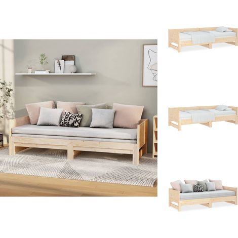 Betten & Bettgestelle - Living Ausziehbares Tagesbett Massivholz Kiefer 2x(90x190) cm (1/5)
