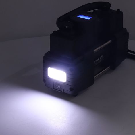 12-V-Luftkompressor für Autoreifen, Doppelzylinder, 100 PSI, Pumpe mit digitaler LED-Druckanzeige, schnelles Aufpumpen von Autoreifen, tragbares Notfallwerkzeug (1/5)