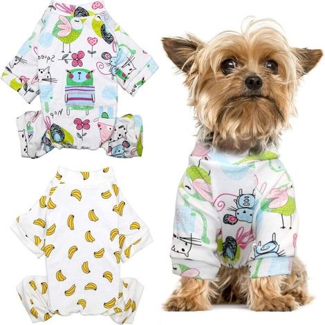 Pigiama per cuccioli, set da 2, in morbido cotone con perline decorative – Topolino Banana S