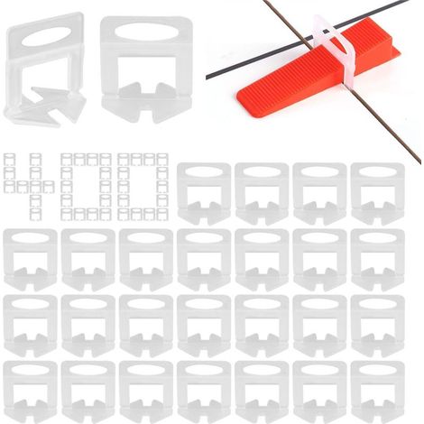 400 selbstnivellierende 2-mm-Fliesenkreuze, transparent, für Böden und Wände im Innen- und Außenbereich (1/5)