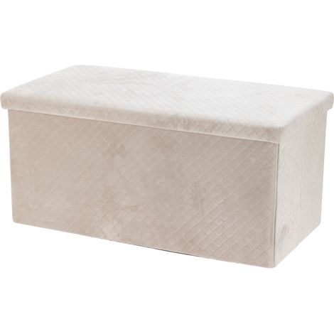 Pouf en velours avec rangement MODUS, 76 x 38 x 38 cm