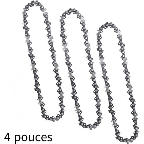 Cadena para mini motosierra YMYNY, 3 piezas, cadena para motosierra de 4 pulgadas, 28 eslabones de transmisión, cadena de acero de aleación de repuesto, accesorios para mini motosierra (1/5)