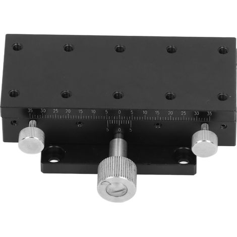 Platine linéaire à rotation par engrenages, commande manuelle, plateau coulissant de haute précision avec échelle pour instruments de mesure 90 x 40 mm / 3,5 x 1,6 po (1/5)