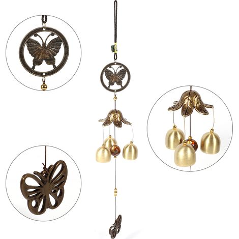 Carillon éolien décoratif papillon en métal, cloches d'église, décoration à suspendre porte ou fenêtre (1/5)
