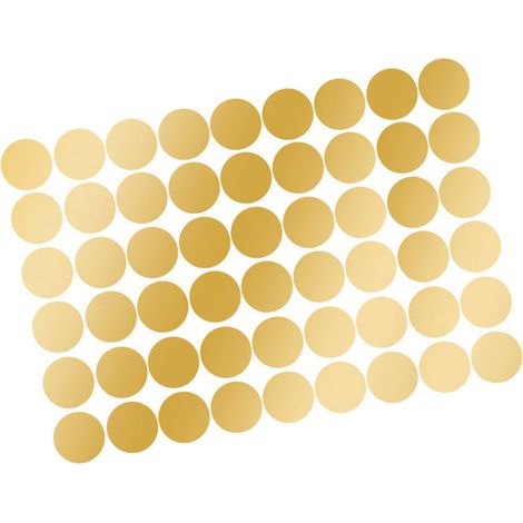 108 autocollants ronds en PVC de couleur unie, grande surface d'application, pour bureau, chambre, cuisine, 11,2 x 16,1 pouces, or (1,5 x 1,5 pouce) (1/5)