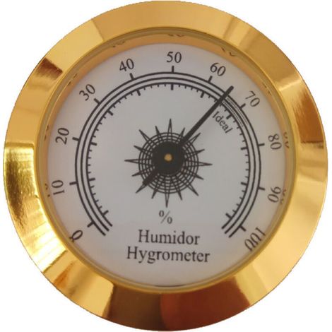 Ahlsen Rundes digitales Feuchtigkeits-Hygrometer für die Pflege von Violinen und Zigarren (Gold, 50 mm) (1/5)