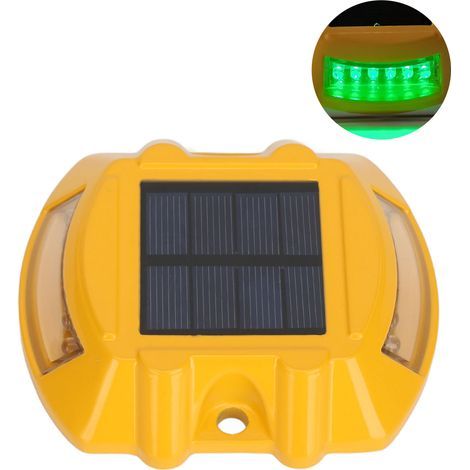 Solar-powered driveway lights – IP68 waterproof green LED light stud in cast aluminum, 6V, 1.8W, automatic induction (1/5)