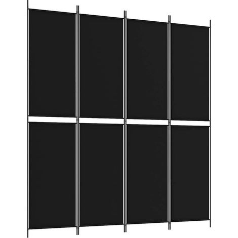 Paravent Cloison de séparation 4 panneaux, Pour Jardin, Balcon, Terrasse Noir 200x220 cm Tissu OIB1512E (1/5)