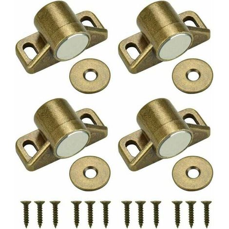 4er-Set Magnet-Türverschlüsse für Schränke, inklusive 4 Unterlegscheiben und 12 Schrauben, für Möbel, Kleiderschränke und Schränke