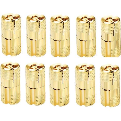 Lot de 10 charnières cylindriques en laiton invisibles dissimulées pour portes en bois, armoires, caravanes, 10 mm (1/5)