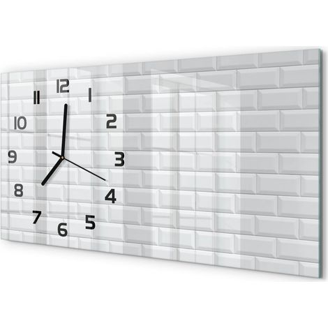 Grande Horloge Murale 60x30 cm Design Panoramique Verre Silencieux pour Salon Mur en céramique (1/5)