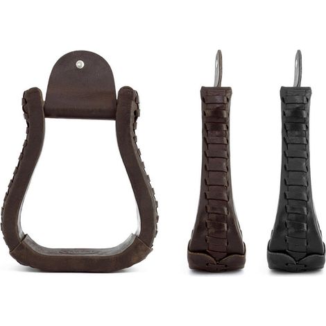 Marrone - Staffe western in cuoio
