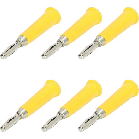 Packung mit 100 gelben 4-mm-Bananensteckern, Lötverbindern aus Messing, Zink und ABS für LKW-Batterien. (1/5)