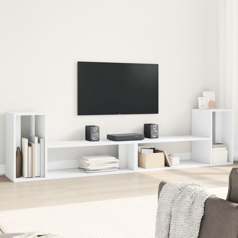 Meubles TV 2 pcs-Banc TV-Meuble Télé blanc 100x30x50 cm bois d'ingénierie 133480 (1/5)