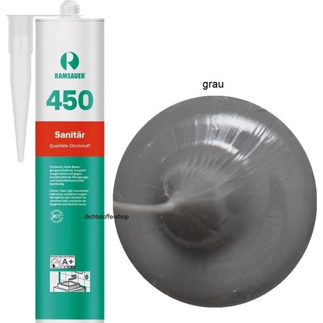 Ramsauer 450 Sanitär Silikon Fugen Dichtstoff 310ml Kartusche grau
