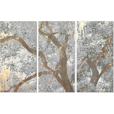 Bildsatz 3 Canvas MDF 150x3,8x100 Baum Happy MDF Multicolor -Farbfamilienbilder Details Details Details (1/3)