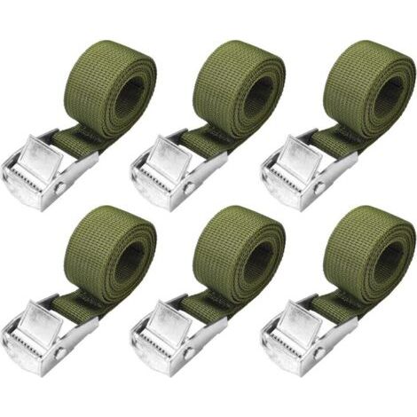 HOXILEELEO - Sangles d'arrimage de 1 m – Lot de 6 sangles à cliquet de 25 mm – Capacité de charge de 250 kg – Polypropylène pour un transport sécurisé (1/5)