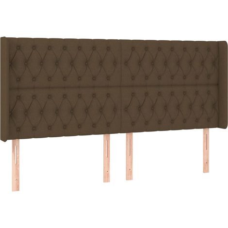 Kopfteil mit Ohren Dunkelbraun 183x16x118/128 cm Stoff vidaXL (1/5)