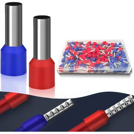 Kit de 150 embouts isolés - 10 mm² - Cuivre étamé - Connexion sécurisée - Électricité et auto - Rouge et Bleu (1/5)
