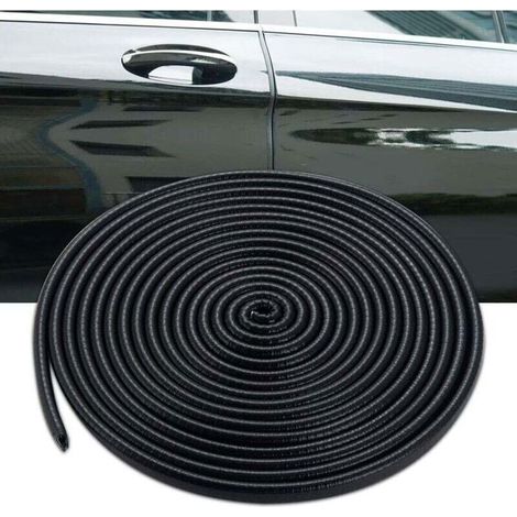 Bande de protection pour bord de portière de voiture, joint d'étanchéité en caoutchouc en forme de U, convient (5 mètres, noir). (1/4)