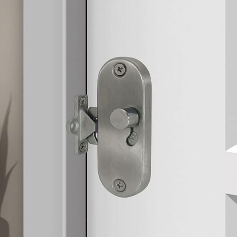 Loquet coulissant à angle droit de 90 degrés, compatible avec la plupart des serrures de porte, gain de place et adapté à toutes les portes en bois. (1/5)