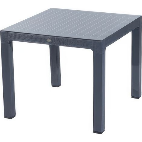 Tavolo da Esterno Atlas Regnum 90 x 90 x h 75 cm Antracite con Piano in Vetro Temperato