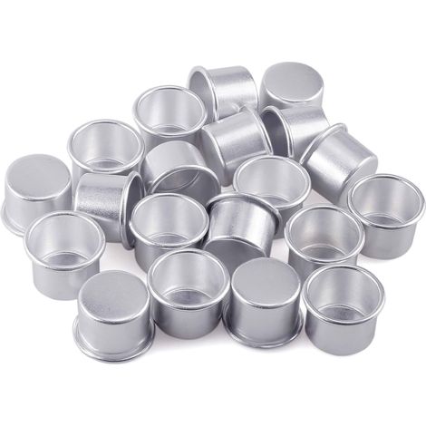 Mini portavelas de metal de 2,7 cm, juego de 20 unidades, color plata.