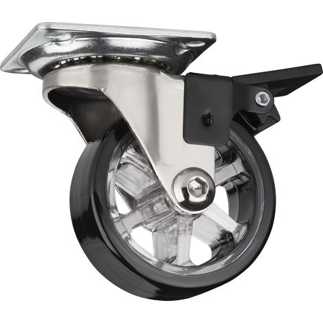 SO-TECH Design Möbelrolle RAPID Rollen-Ø 50 mm schwarz mit Bremse Tragkraft 35 kg (1/4)