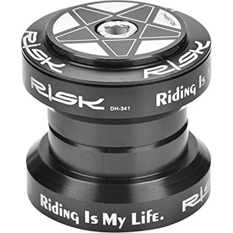 Keenso Incidence de Casque Vélo Risque, d'Alliage d'Aluminium 34mm pour Le Roulement Fourche Pivot Droit 28,6 mm(Noir) (1/5)
